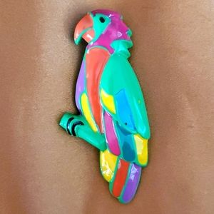 Vintage Resin Parrot Brooch